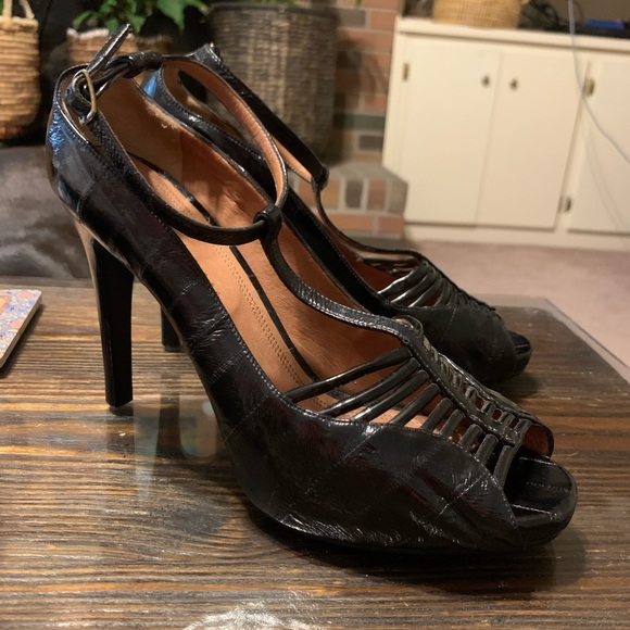 39.5 Derek Lam Black Leather Heels Made in Italy - Picture 3 of 13